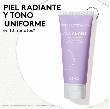 [Esika] Mascarilla Facial Aclaradora 3 en 1 Triple Acción 90g