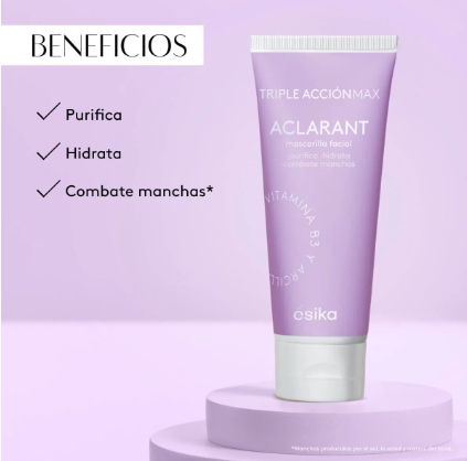 [Esika] Mascarilla Facial Aclaradora 3 en 1 Triple Acción 90g
