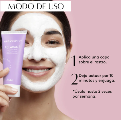 [Esika] Mascarilla Facial Aclaradora 3 en 1 Triple Acción 90g
